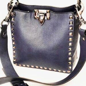 EUC Inzi navy blue stud studded crossbody purse bag
